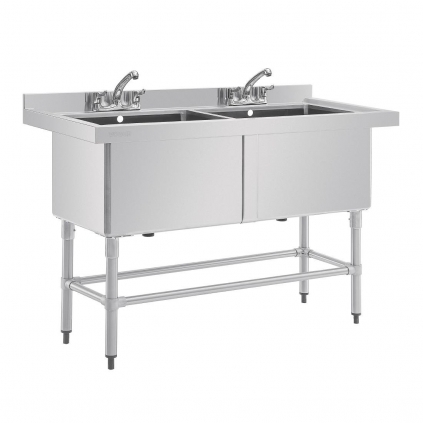 Vogue Double Bowl Deep Pot Sink