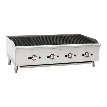 Hamoki ECB-48SX Gas Countertop Charbroiler Grill Quad Control 4 Burner