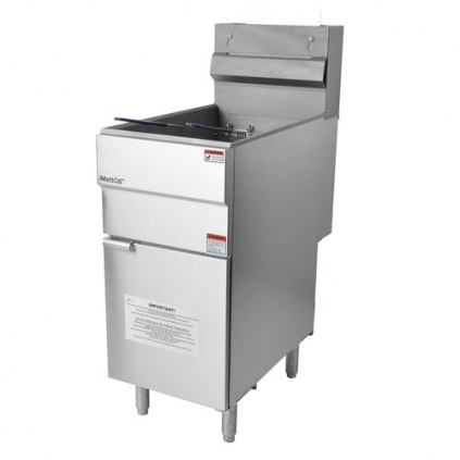 MJSFF90 Gas Fryer Free Standing Single Tank with Twin Baskets 3 Burner 18L