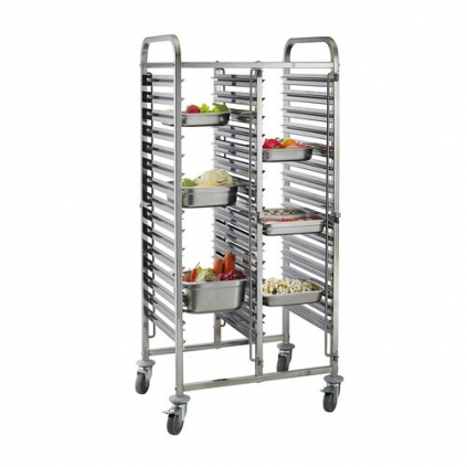Hamoki Stainless Steel Racking Trolley 2 Tier x15 GN Pan1/1 (30 Level Total)