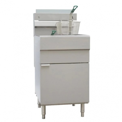 MJSFF150 5 Burner Gas Fryer Freestanding Single Tank With Twin Baskets 37L