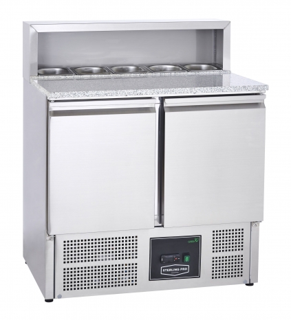 Sterling Pro Cobus SPU902PZ 2 Door Pizza Counter Granite Top 5 x GN1/6 240 Litre