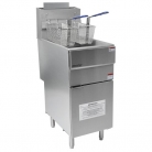 MJSFF90 Gas Fryer Free Standing Single Tank with Twin Baskets 3 Burner 18L
