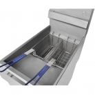 MJSFF90 Gas Fryer Free Standing Single Tank with Twin Baskets 3 Burner 18L