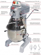 CHEFQUIP SP-100 Heavy Duty 10L Planetary Mixer