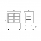 MJS900CD 330L Freestanding Cake Deli Patisserie Display Counter Fridge