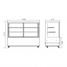 MJS1500CD 580L Freestanding Cake Deli Patisserie Display Counter Fridge