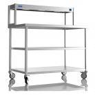1200mm Wide Stainless Steel Table With 1 Tier Heated Gantry & Mid Undershelf
