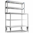 1200mm Wide Stainless Steel Table With 2 Tier Heated Gantry & Mid Undershelf