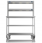 1200mm Wide Stainless Steel Table With 2 Tier Heated Gantry & Mid Undershelf