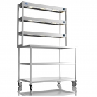 1200mm Wide Stainless Steel Table With 3 Tier Heated Gantry & Mid Undershelf