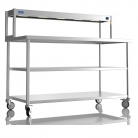 1500mm Wide Stainless Steel Table With 1 Tier Heated Gantry & Mid Undershelf
