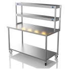 1500mm Wide Stainless Steel Table With 2 Tier Heated Gantry