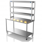 1500mm Wide Stainless Steel Table With 3 Tier Heated Gantry