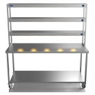 1800mm Wide Stainless Steel Table With 3 Tier Heated Gantry