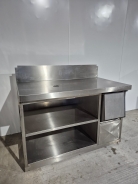 1335mm Wide Solid Welded Stainless Steel Table / Coffee Station Table