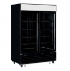 New Tefcold LGF5000 1108L Upright Double Glass Door Black Display Freezer
